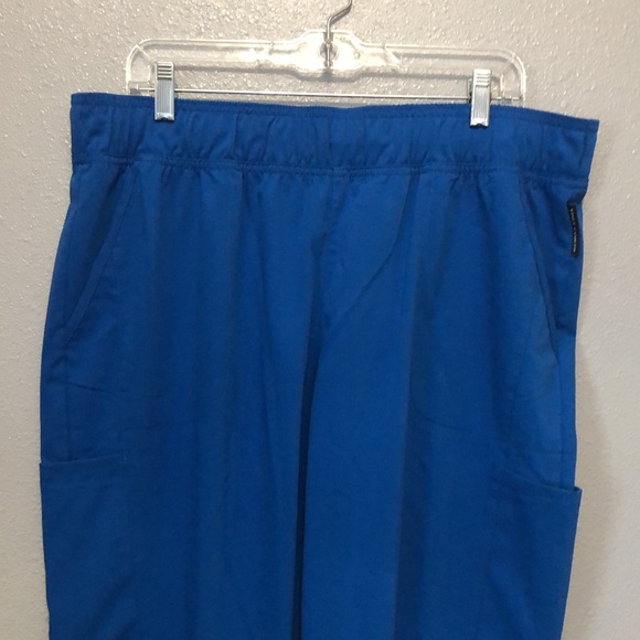 Vince Camuto scrub pants Women's XL scrubs royal blue pull on Raw hem pockets - Picture 2 of 12